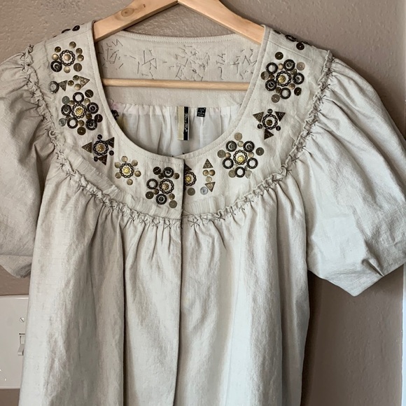 MISS ME Puffy Sleeve Cropped Jacket with Silver Sparkles - Picture 1 of 8